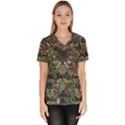 Digital Art Triangle Pattern Texture Mosaic Women s V-Neck Scrub Top View1