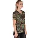 Digital Art Triangle Pattern Texture Mosaic Women s V-Neck Scrub Top View3
