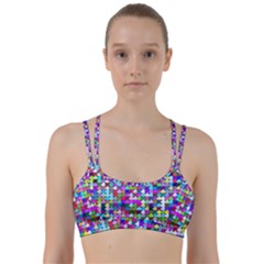 Texture Colorful Abstract Pattern Line Them Up Sports Bra