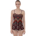 Pattern Knitting Texture Babydoll Tankini Top View1