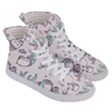 Cartoon Cat Cute Animal Kawaii Pastel Pattern Men s Hi-Top Skate Sneakers View3
