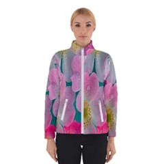 Pink Neon Flowers, Flower Women s Bomber Jacket