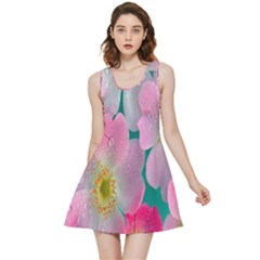Pink Neon Flowers, Flower Inside Out Reversible Sleeveless Dress
