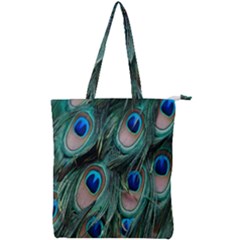 Peacock-feathers,blue2 Double Zip Up Tote Bag by nateshop