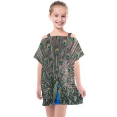 Peacock-feathers1 Kids  One Piece Chiffon Dress