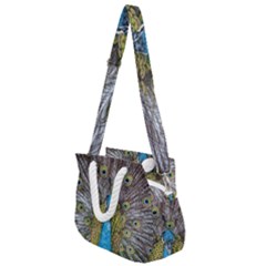 Peacock-feathers2 Rope Handles Shoulder Strap Bag by nateshop