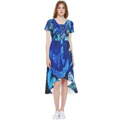 Really Cool Blue, Unique Blue High Low Boho Dress