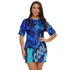 Really Cool Blue, Unique Blue Just Threw It On Dress