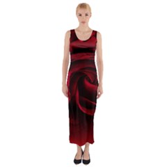Rose Maroon Fitted Maxi Dress