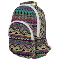 Aztec Design Rounded Multi Pocket Backpack