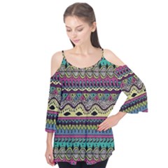 Aztec Design Flutter Sleeve T-shirt 
