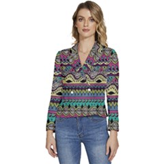 Aztec Design Women s Long Sleeve Revers Collar Cropped Jacket