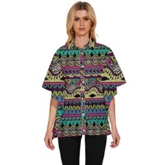 Aztec Design Women s Batwing Button Up Shirt