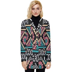 Aztec Wallpaper Button Up Hooded Coat 