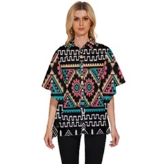 Aztec Wallpaper Women s Batwing Button Up Shirt