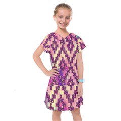 Cute Glitter Aztec Design Kids  Drop Waist Dress
