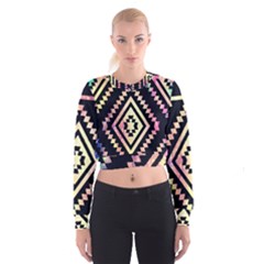 Cute Neon Aztec Galaxy Cropped Sweatshirt