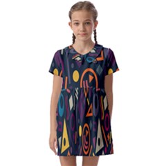Inspired By The Colours And Shapes Kids  Asymmetric Collar Dress