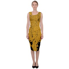 Yellow Best, Black, Black And White, Emoji High Sleeveless Pencil Dress
