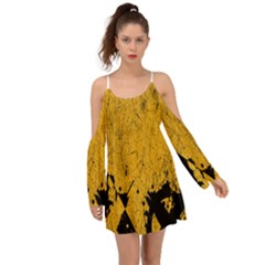 Yellow Best, Black, Black And White, Emoji High Boho Dress