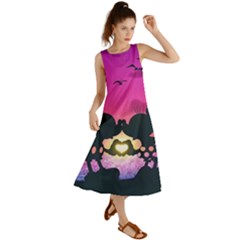 Mickey And Minnie, Mouse, Disney, Cartoon, Love Summer Maxi Dress