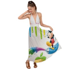 Mickey Mouse, Apple Iphone, Disney, Logo Backless Maxi Beach Dress