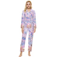 Disney Castle, Mickey And Minnie Womens  Long Sleeve Velvet Pocket Pajamas Set