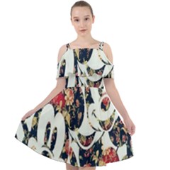Mickey Mouse, Cartoon, Cartoon Character Cut Out Shoulders Chiffon Dress