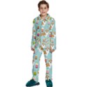 Welsh Corgis Dog Boba Tea Bubble Tea Cute Kawaii Kids  Long Sleeve Velvet Pajamas Set View1