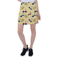Seamless Pattern Of Sunglasses Tropical Leaves And Flower Tennis Skirt