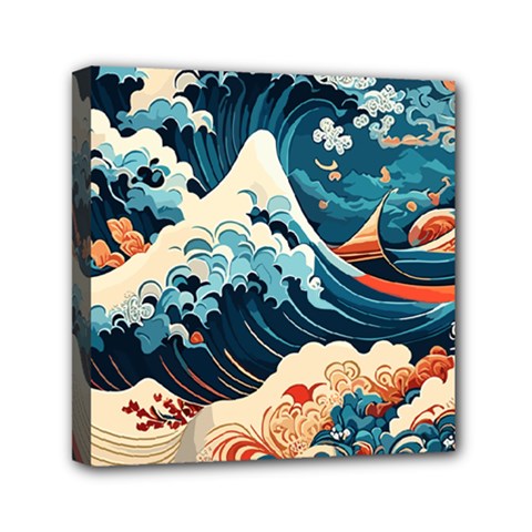 Wave Pattern Mini Canvas 6  X 6  (stretched)