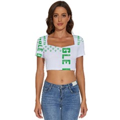 Beach Coconut Tree T- Shirt Beach Coconut Tree T- Shirt Yoga Reflexion Pose T- Shirtyoga Reflexion Pose T- Shirt Short Sleeve Square Neckline Crop Top 
