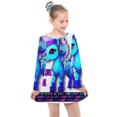Pinkie Pie  Kids  Long Sleeve Dress by Internationalstore