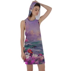 Abstract Flowers  Racer Back Hoodie Dress by Internationalstore