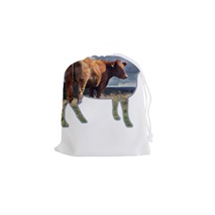 Brown Cow T- Shirt Brown Cow Painting Within A Cow Silhouette Outline T- Shirt Yoga Reflexion Pose T- Shirtyoga Reflexion Pose T- Shirt Drawstring Pouch (small)