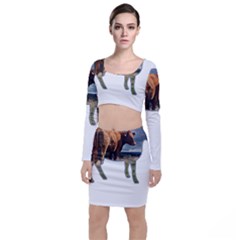 Brown Cow T- Shirt Brown Cow Painting Within A Cow Silhouette Outline T- Shirt Yoga Reflexion Pose T- Shirtyoga Reflexion Pose T- Shirt Top And Skirt Sets