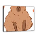 Capybara Art T- Shirt Cute Capybara Art T- Shirt Yoga Reflexion Pose T- Shirtyoga Reflexion Pose T- Shirt Canvas 14  x 11  (Stretched) View1