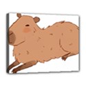 Capybara T- Shirt Cute Capybara Illustration T- Shirt Yoga Reflexion Pose T- Shirtyoga Reflexion Pose T- Shirt Canvas 14  x 11  (Stretched) View1