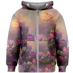 Floral Blossoms  Kids  Zipper Hoodie Without Drawstring by Internationalstore