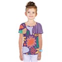 Colorful Shapes On A Purple Background Kids  One Piece T-Shirt View1