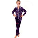 Petal Dot Seamless Pattern Kids  Satin Long Sleeve Pajamas Set View1