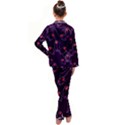 Petal Dot Seamless Pattern Kids  Satin Long Sleeve Pajamas Set View2