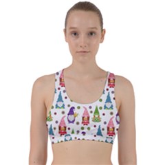 Gnomes Seamless Fantasy Pattern Back Weave Sports Bra