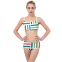 Striped Colorful Pattern Graphic Layered Top Bikini Set View1