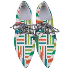Striped Colorful Pattern Graphic Pointed Oxford Shoes