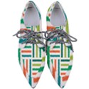 Striped Colorful Pattern Graphic Pointed Oxford Shoes View1