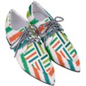Striped Colorful Pattern Graphic Pointed Oxford Shoes View3