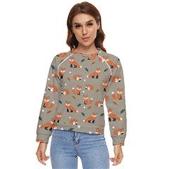 Fox Pattern Texture Women s Long Sleeve Raglan T-shirt