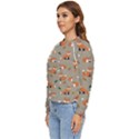 Fox Pattern Texture Women s Long Sleeve Raglan T-Shirt View2