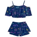 Scribble Pattern Texture Kids  Off Shoulder Skirt Bikini View2